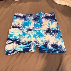 Blue Tie-Dye Shorts butt scrunch